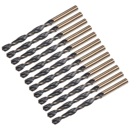 Miniatura 47 de uxcell Brocas Jobber de 0.118 in (0,118 pulgadas) de nitruro negro y oro recubierto de titanio M2 de alta velocidad (HSS) Brocas helicoidales