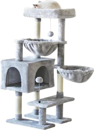 Miniatura 9 de KIYUMI - Árbol para gatos, torre para gatos, condominio con poste de rascado de sisal para gatos de interior, árbol para gatos, mueble para gatos