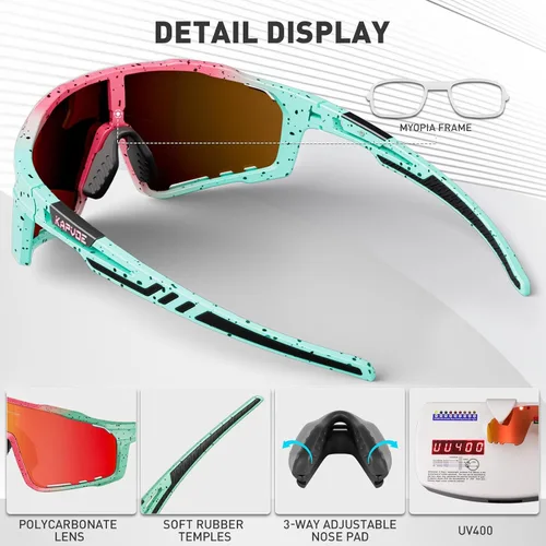 Miniatura 4 de KAPVOE Gafas de Ciclismo Polarizadas para Hombres y Mujeres MTB Bicicleta Montaña TR90 Gafas Deportivas para Correr Bicicleta K76 A10