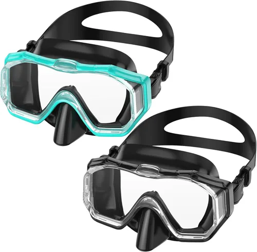 Miniatura 12 de WSTOO Adults Swim Goggles with Nose Cover to Prevent Water Inhaling, Anti-Fog Swimming Mask for Youth Men Women Negro+negro rojo