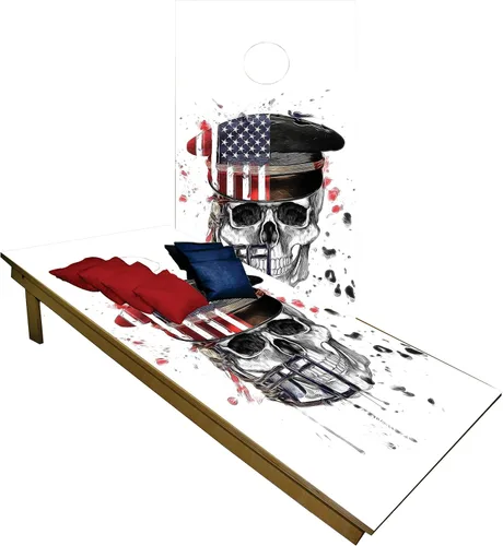 Miniatura 12 de BackYardGamesUSA Juego de tablas de cornhole de madera prémium hechas a mano – Serie Calavera – Hecho a mano en Estados Unidos, tamaño reglamentario