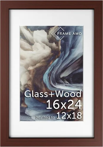 Miniatura 141 de Frame Amo Marco de póster de madera maciza de 13 x 19 pulgadas, color natural, tapete blanco para imagen de 11 x 17 pulgadas, parte frontal