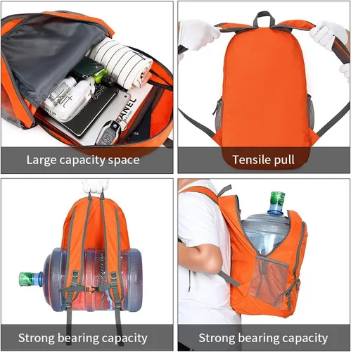 Miniatura 5 de FENGDONG mochila ligera plegable impermeable de 35L, mochila de senderismo pequeña para viajes, para hombres y mujeres