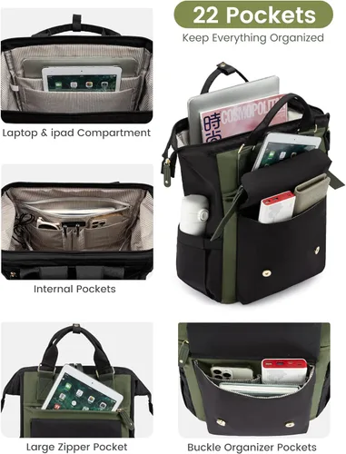 Miniatura 5 de Mochila para portátil para mujeres, mochila de trabajo, mochila de viaje, mochila para estudiantes, mochilas escolares, 15,6 pulg., Mochilas Tote