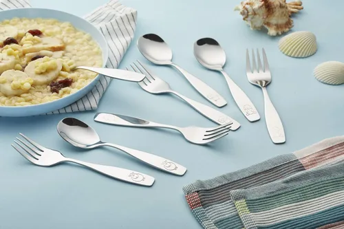 Miniatura 6 de ANNOVA - Juego de cubiertos para niños de 6 piezas de acero inoxidable - 3 tenedores, 3 cucharas de cena para niños, utensilios para niños, juego
