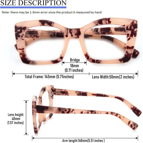 Miniatura 4 de DXYXYO Lentes de lectura cuadrados de gran tamaño para mujer, bloqueo de luz azul, estilo Oprah, marco grueso, lectores con bisagra de resorte