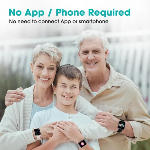 Miniatura 2 de Reloj podómetro, apto para personas mayores, no requiere aplicación/teléfono, reloj de seguimiento de fitness impermeable con contador de pasos