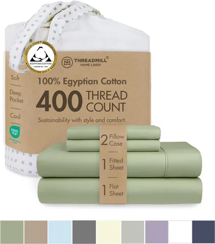 Miniatura 11 de Threadmill Juego de sábanas de algodón egipcio tamaño completo Sábanas de 100% algodón egipcio certificado para cama de tamaño completo Juego