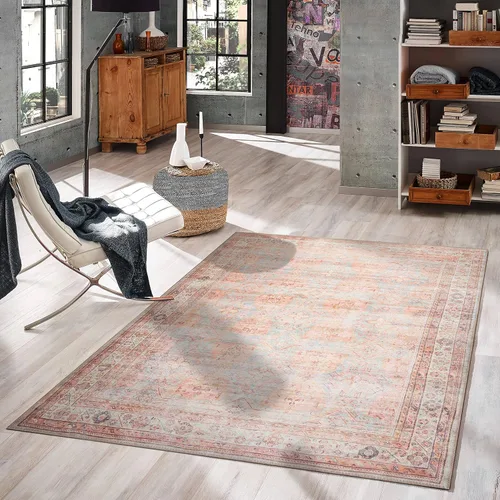 Miniatura 371 de GLN Rugs Traditional Collection - Alfombra de felpilla lavable a máquina, tradicional lavable, antideslizante, alfombra de felpilla de pelo corto