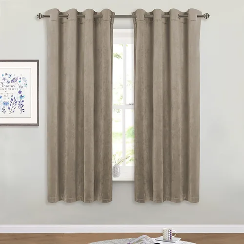 Miniatura 22 de StangH Cortinas de Terciopelo Grueso Sólido - Juego de Tratamiento de Ventanas con Oscurecimiento Moderado para Dormitorio, Cortinas/Cortinajes