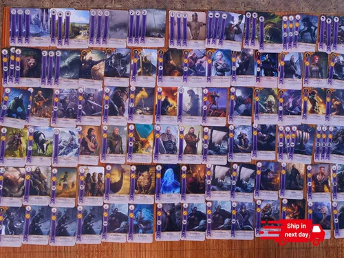 Miniatura 9 de Cartas Gwent (5 mazos, 527 cartas con 12 cartas de regla). Regalo para Navidad Total de 527 cartas más tapete de juego, mapa.