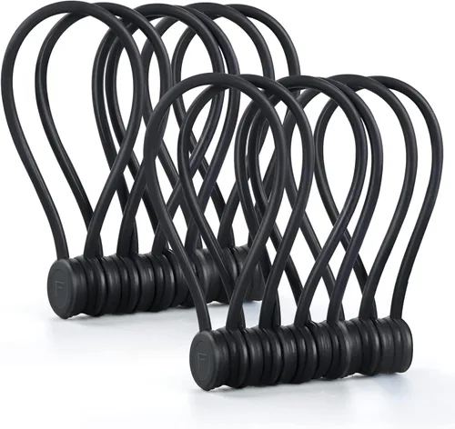 Miniatura 10 de Bridas magnéticas para cables, organizadores de cables magnéticos de silicona reutilizables para agrupar, clips de refrigerador, marcadores