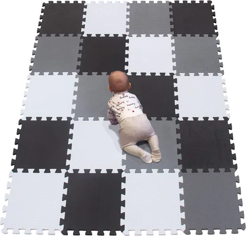 Miniatura 22 de YIMINYUER Alfombra de juego para bebé, 20 piezas de rompecabezas de espuma EVA suave para ejercicio y yoga, alfombrilla no tóxica portátil para sala
