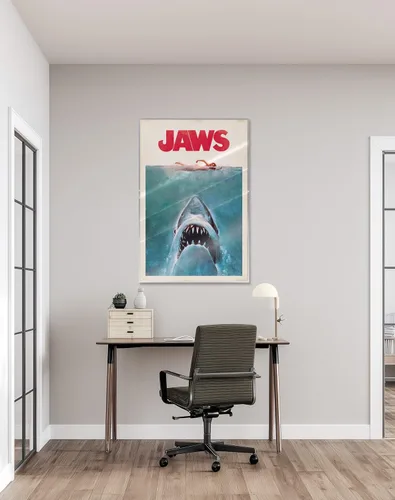 Miniatura 6 de Jaws - Póster de película (estilo regular, retro, vintage, tamaño: 24 x 36 pulgadas) (póster laminado)
