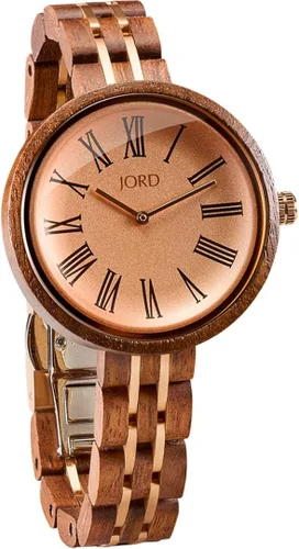 Jord Wooden Wrist Watches for Women - Cassia SeriesWood and Metal Watch BandWood BezelAnalog Quartz Movement - Includes Watch Box