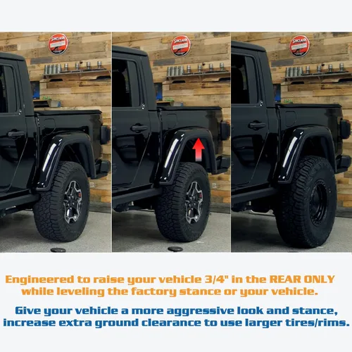 Miniatura 5 de Yoursme KJ09192 Kit de elevación trasera de 3/4 pulgadas para Jeep Gladiator JT 2020 Kit de elevación trasera de suspensión de 0.75 pulgadas, 2