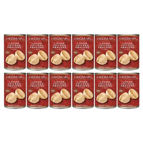 Miniatura 6 de GEOMAR Locos (Abalón chileno) en salmuera - Atrapados a mano por buzos - Delicia nutritiva de mariscos - Alto en proteínas y listo para comer - 3