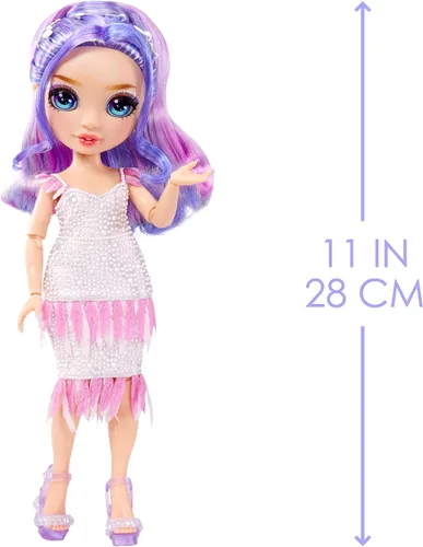 Miniatura 4 de Rainbow High Fantastic Fashion Violet Willow - Muñeca de moda púrpura de 11 pulgadas y juego con 2 trajes completos de muñeca y accesorios de juego