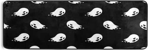 Miniatura 8 de Tapete de cocina de fantasmas espeluznantes de Halloween, tapete de cocina, tapete antideslizante para puerta de lavandería, tapete suave