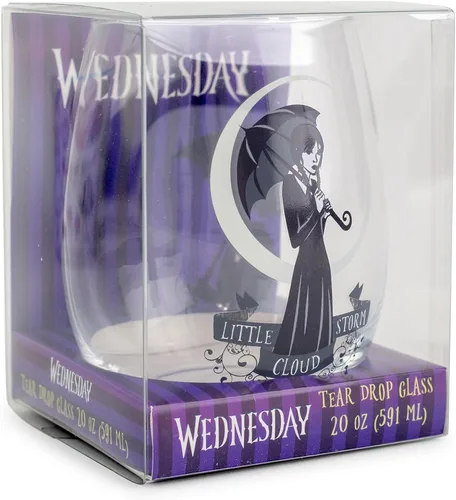 Miniatura 2 de Silver Buffalo Addams Family Wednesday Little Storm Cloud - Vaso de vino sin tallo, vaso para cócteles, capacidad para 20 onzas