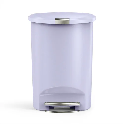 Miniatura 7 de simplehuman Basurero semicircular de 50 litros con tapa de cierre suave para cocina, manos libres, color blanco