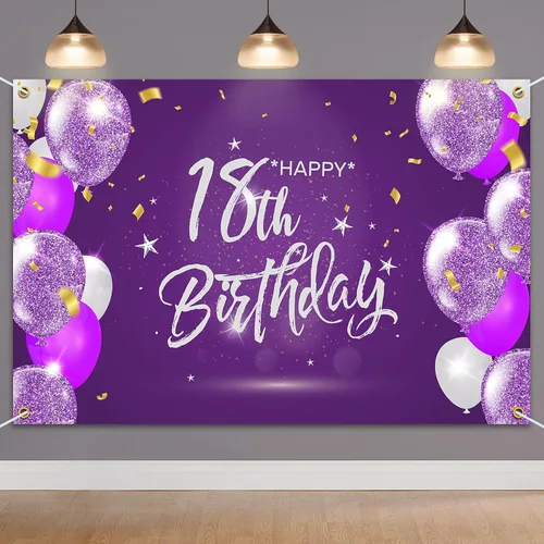 Miniatura 24 de HAMIGAR Fondo de pancarta de feliz cumpleaños número 10 de 6 x 4 pies, decoraciones de cumpleaños de 10 años, suministros de fiesta para niñas