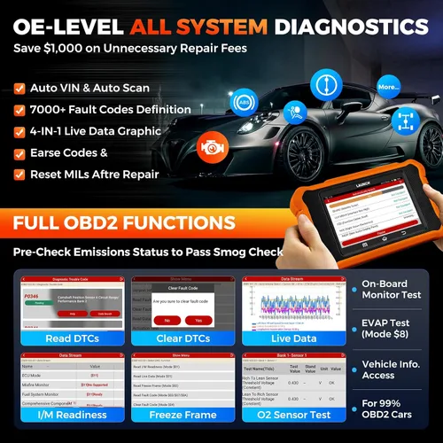 Miniatura 2 de LAUNCH Creader Elite V2.0 para escáner Land Rover Jaguar OBD2, herramienta de diagnóstico de sistemas completos bidireccionales, todos los servicios