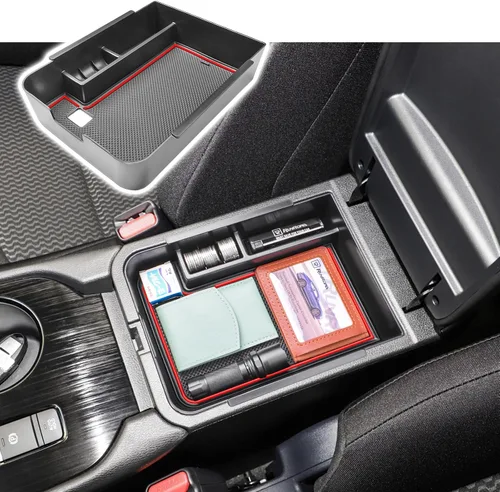 Miniatura 9 de RUNROAD Bandeja de consola central compatible con Nissan Sentra 2020 2021 2022 2023 2024 2025 accesorios, bandeja para reposabrazos, caja de Negro
