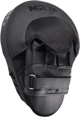 Miniatura 3 de MRX Gel Tech - Gancho de boxeo y almohadillas de Jab MMA Focus Guantes de entrenamiento Thai Kick Strike Shield Curvo Negro/Blanco