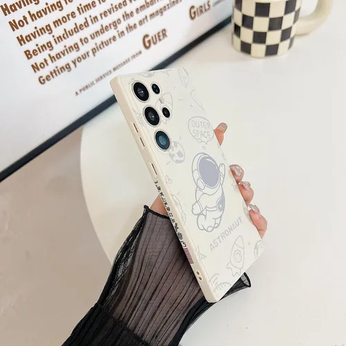 Miniatura 17 de Yonds Queen Funda ultra linda para Samsung Galaxy S22, diseño de astronauta de dibujos animados, diseño de cohete espacial, cubierta de parachoques