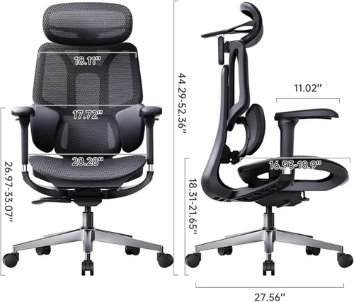 Miniatura 2 de Hbada E3 Air 2026 Silla de oficina ergonómica, soporte lumbar de 3 zonas, cómoda silla de oficina en casa con reclinación automática, reposacabezas
