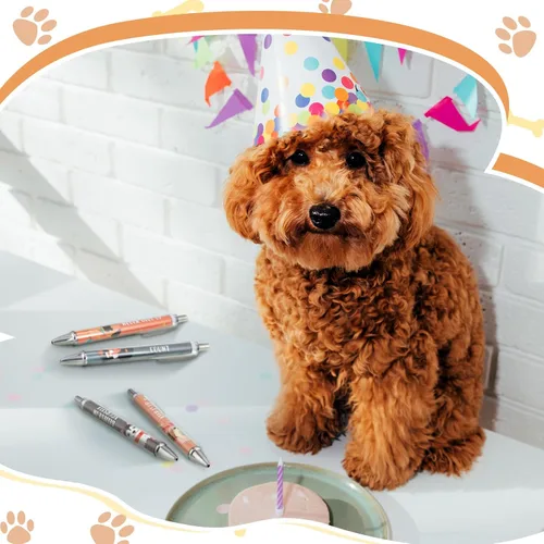 Miniatura 7 de Chuangdi 48 bolígrafos de perro lindos para escribir divertidos bolígrafos retráctiles Kawaii de tinta negra, punta fina, suave, regalo