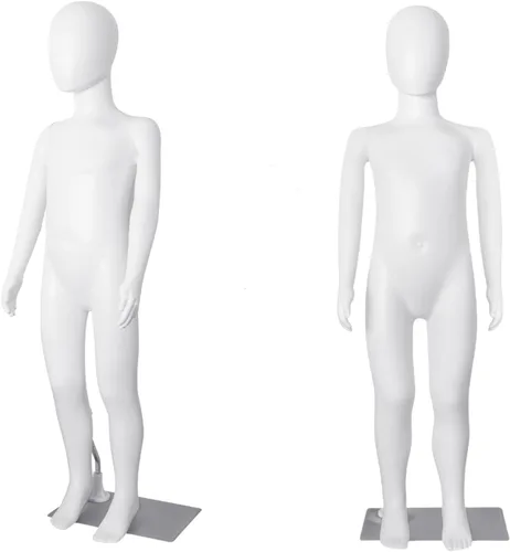Miniatura 7 de Maniquí de cuerpo completo para niños, forma de vestido infantil de 43.3 pulgadas, torso de maniquí ajustable sin rostro, pantalla de maniquí
