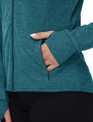 Miniatura 78 de TBMPOY Chaquetas con capucha y protección solar UPF 50+ para mujer, ligeras, de manga larga, para senderismo, exteriores, con cremallera completa