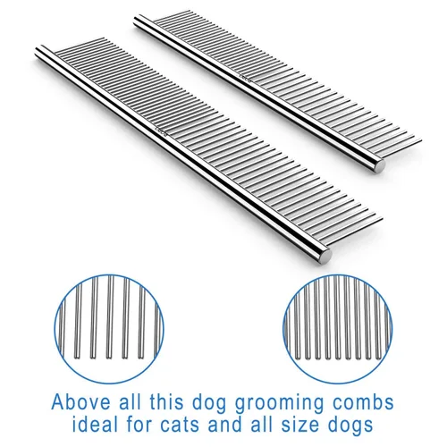 Miniatura 2 de CWXZSTM Peines de acero para mascotas para perros y gatos, herramienta para quitar el pelo enmarañado, peine de desmenuzamiento para mascotas