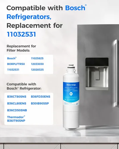 Miniatura 2 de Waterdrop 11032531 Filtro de agua para refrigerador, compatible con Bosch®, Ultra Clarity Pro®, filtro de agua Thermador®, repuesto para BORPLFTR50
