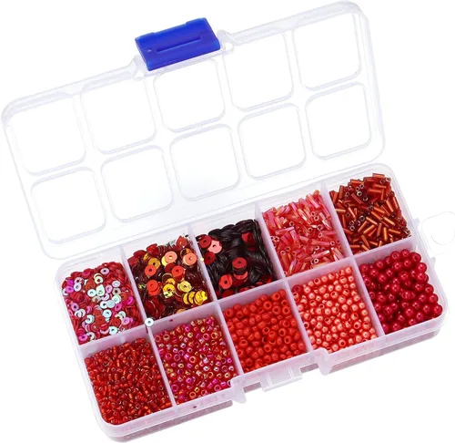 Miniatura 9 de Cuentas surtidas para la fabricación de joyas, cuentas de tubo de cristal para corneta, lentejuelas sueltas, varios tamaños para manualidades