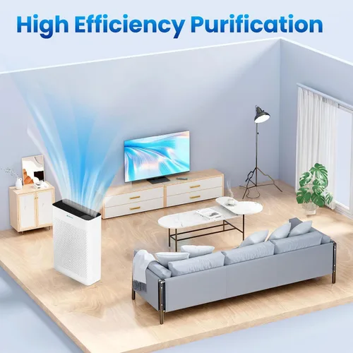 Miniatura 5 de HEYAXA Purificadores de aire para el hogar, habitación grande de hasta 2000 pies cuadrados con monitor de calidad del aire, recordatorio de filtro