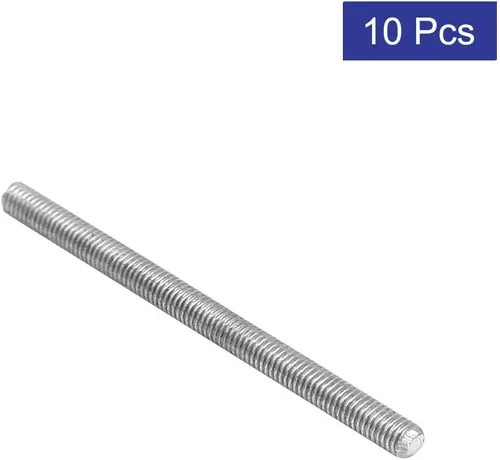 Miniatura 4 de uxcell M3 x 2.362 in 0.020 in Pitch 304 Varillas totalmente roscadas de acero inoxidable barra 10 piezas