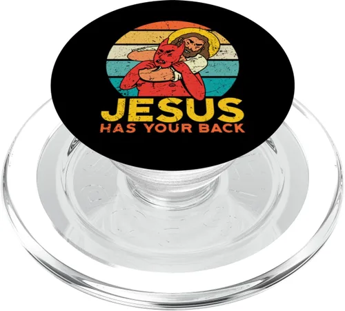 Miniatura 8 de Jesús tiene tu espalda Jiu Jitsu Retro Christian Funny Meme PopSockets PopGrip intercambiable