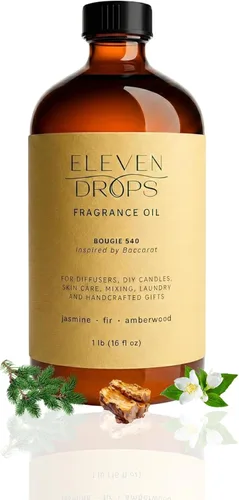 Bougie 540 Aceite de fragancia | Notas de jazmín, abeto y ámbar | Aceite difusor de varillas de aroma de larga duración para el hogar, oficina,