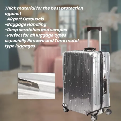 Miniatura 6 de TEA&YOU Cubierta original del equipaje con la prenda impermeable transparente popular de la cremallera de fácil acceso y resistente al daño