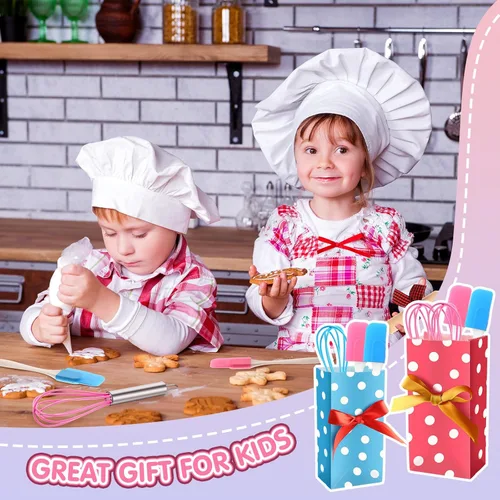 Miniatura 4 de 48 piezas de mini suministros para hornear para niños con espátula, rodillo, batidor, bolsas de regalo para niños, cocina, aula, escuela