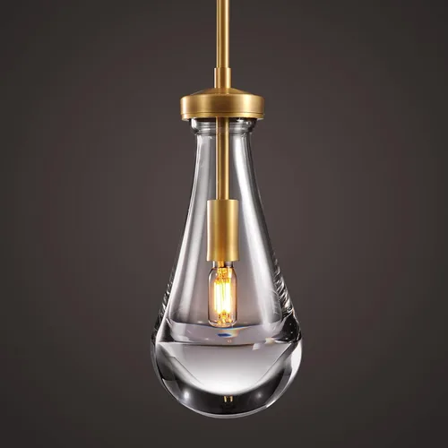 Luces Colgantes Modernas de Gota de Lluvia, Luces Colgantes para Isla de Cocina, Lámpara de Comedor con Barra de Latón, Candelabro de Gota de Lluvia