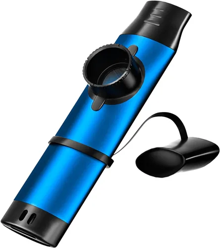 Miniatura 13 de Kazoo - Instrumento musical de metal profesional con 5 membranas adicionales, tono ajustable para guitarra, ukelele, piano y canto, latón duradero