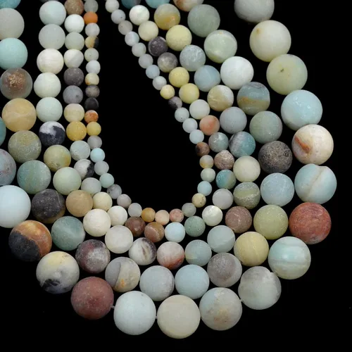 Miniatura 52 de AD Beads Cuentas redondas sueltas de piedras preciosas naturales de 15 pulgadas para pulseras, collares, aretes, manualidades, manualidades