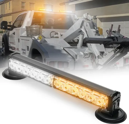 Miniatura 13 de Barra de luces estroboscópicas de emergencia alimentadas por batería, de 14 pulgadas, inalámbrica, mini luz LED intermitente de advertencia con base