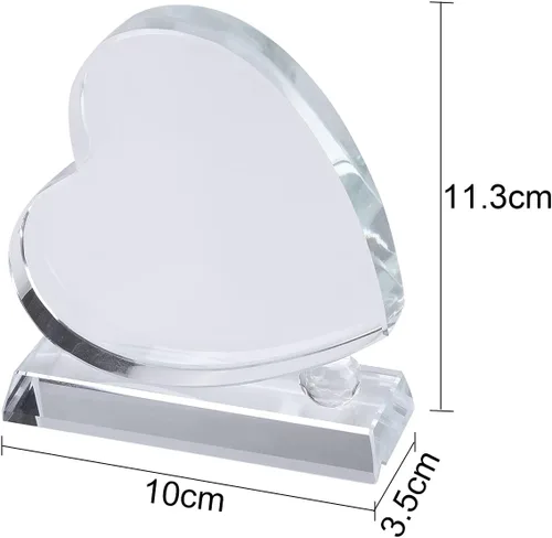 Miniatura 2 de ITODA Marco personalizado con tu foto de corazón personalizado de cristal 3D para boda, cumpleaños, nacimiento del bebé, día de San Valentín Corazón