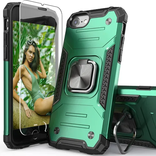 Miniatura 12 de Funda para iPhone SE 2020 con protector de pantalla, a prueba de golpes, con soporte de automóvil, ligera, funda protectora para iPhone 6/6s/7/8/SE