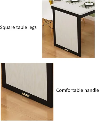 Miniatura 4 de Mesa plegable invisible de madera maciza montada en la pared, mesa de comedor flotante, escritorio de computadora multifunción, mesas de bar